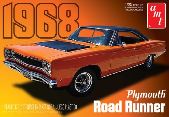 AMT821 Plymouth Road Runner 1968 valkoinen