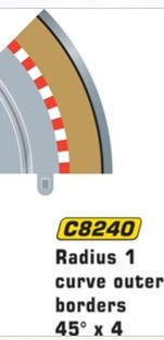 Sc8240 Radius 1 curve outer borders/barriers 45 x4 