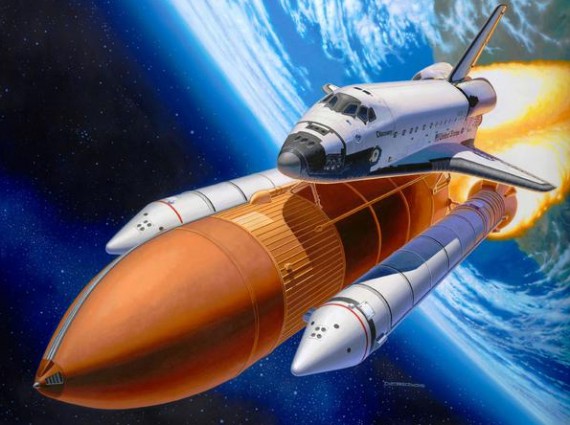 Re04736 Space Shuttle Discovery & Booster Rocket