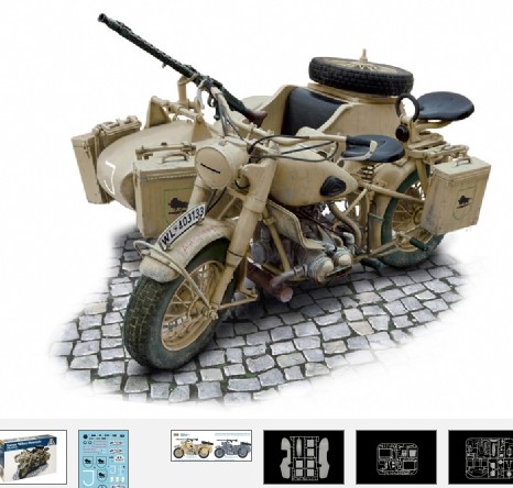It7403 BMW Military Motorcycle with Sidecar