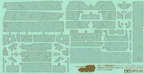 Ta12671 Zimmerit Coating Sheet for 1/48 Scale Elefant