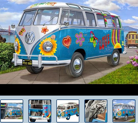Re07050 VW Samba Bus Flower Power