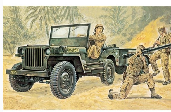 It 0314 Willys MB Jeep With  Trailer