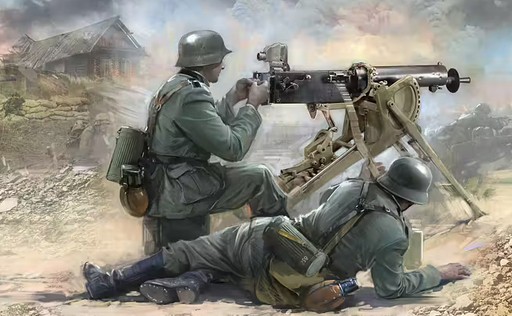 Icm35645 WWII German MG08 MG Team