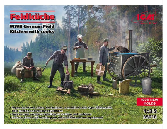 Icm35618 WWII German Field Kitchen With Cooks